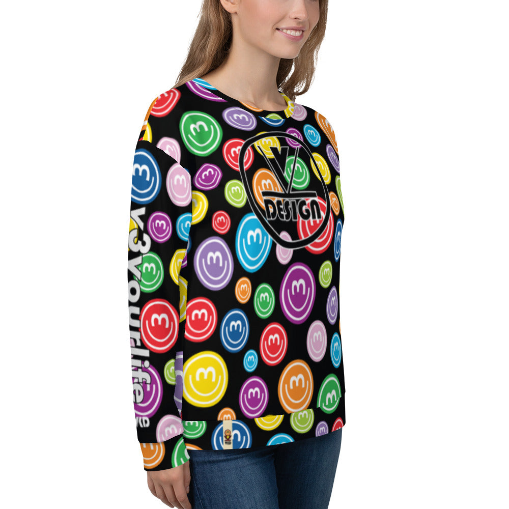 VKD Sweatshirt - Colorful Smiles (Dark) – VK Design Store